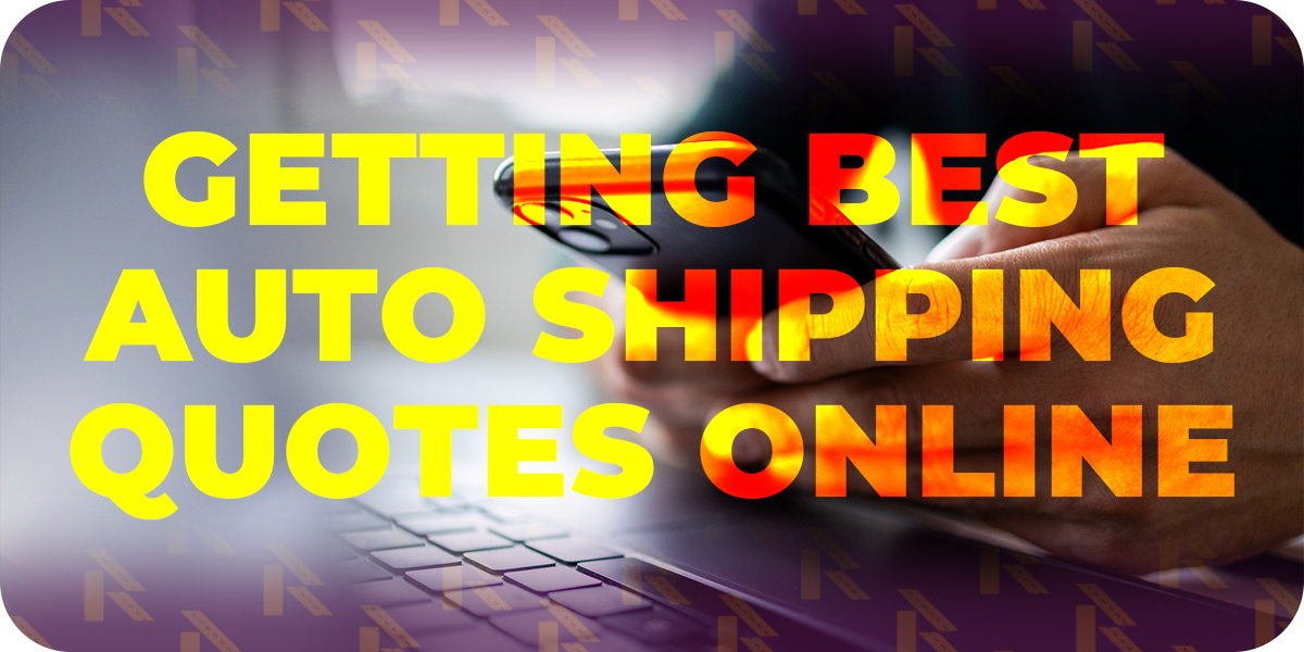 Person comparing auto shipping quotes online using a smartphone and laptop